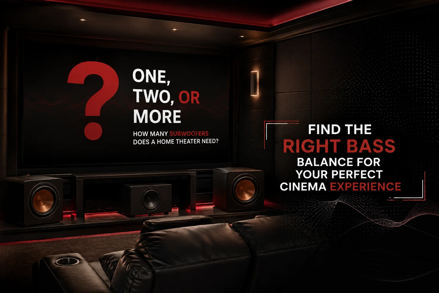 Home theater with multiple subwoofers delivering balanced bass and immersive sound for every seat