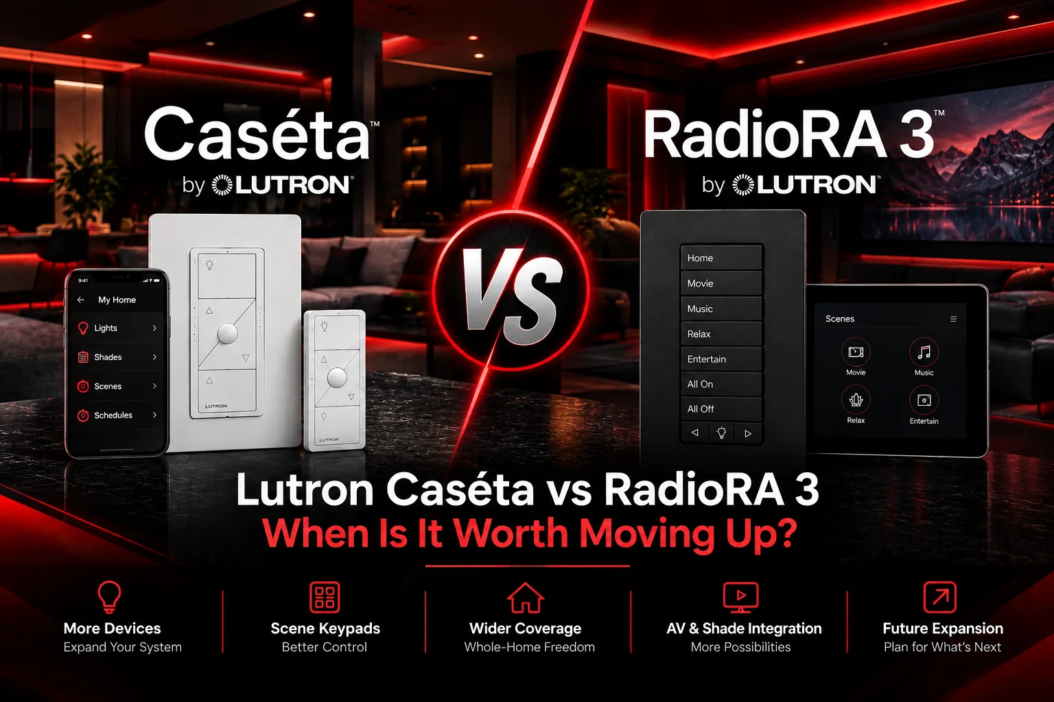 Lutron Caséta vs RadioRA 3 lighting systems for home automation