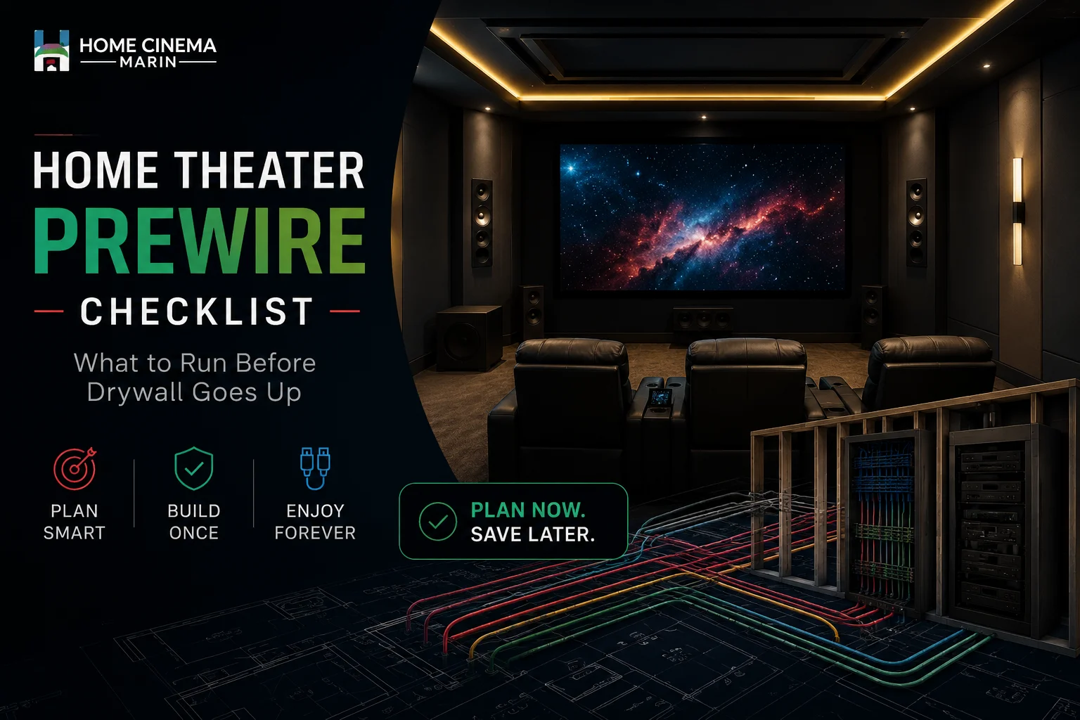 Home theater prewire checklist before drywall installation